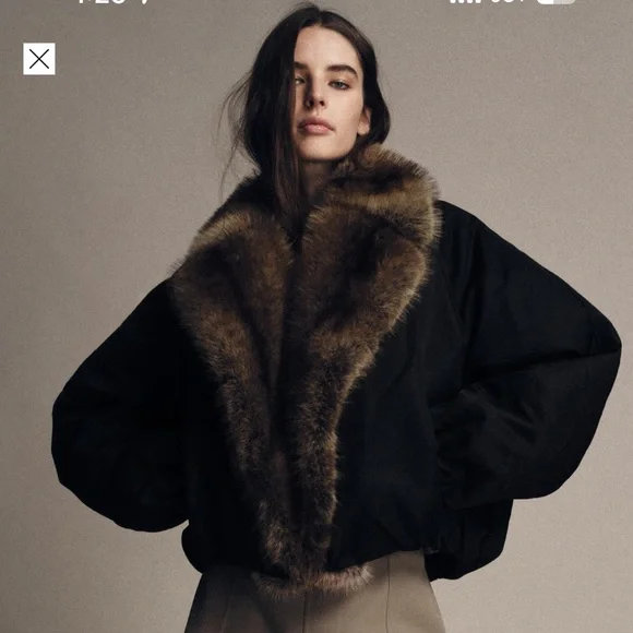 Zara Faux Fur Bomber - Picture 3 of 5